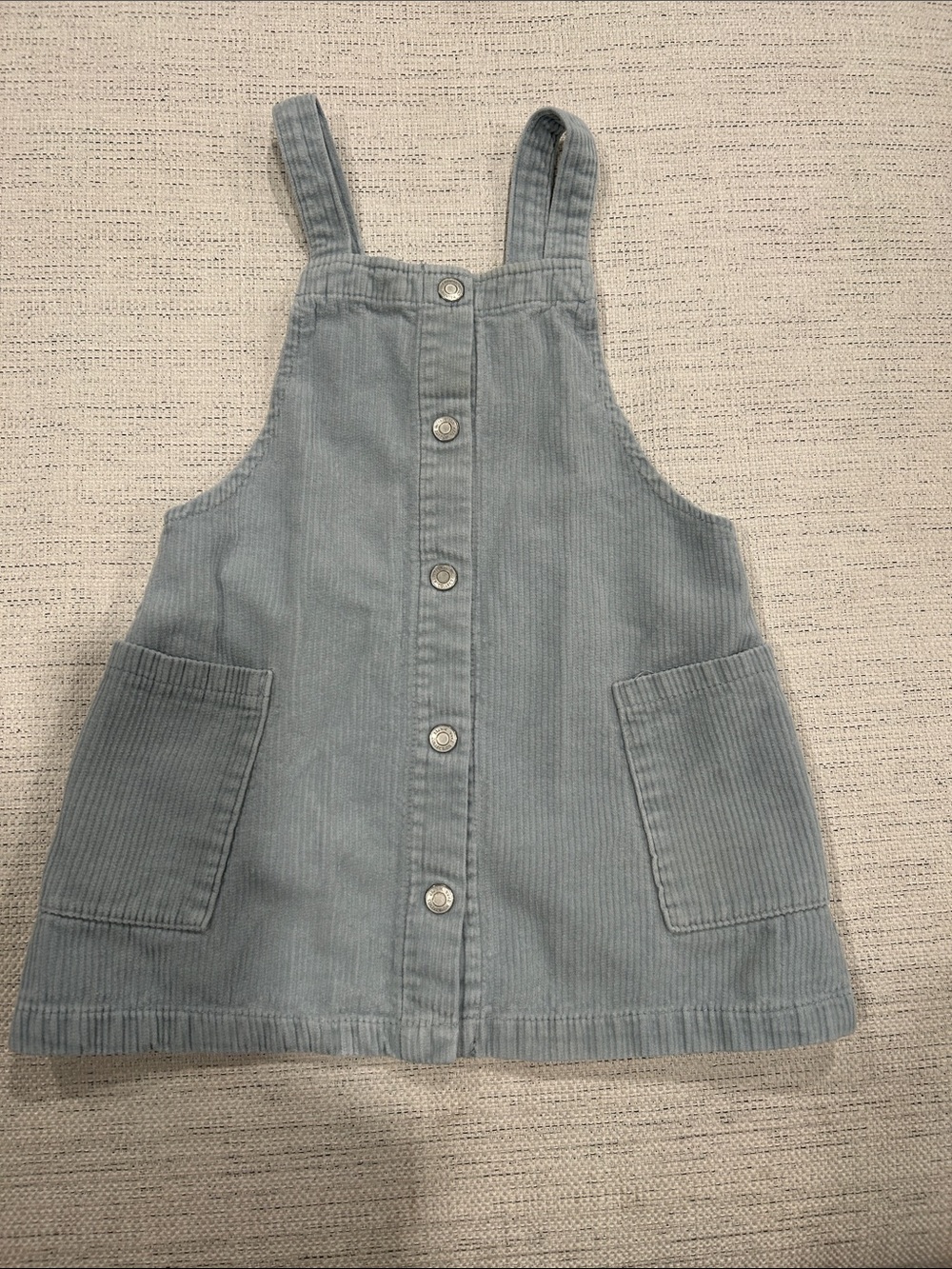 Zara Light Blue Corduroy Overall Dress